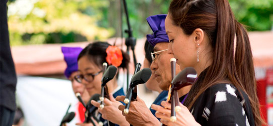 Photo of sanshin players