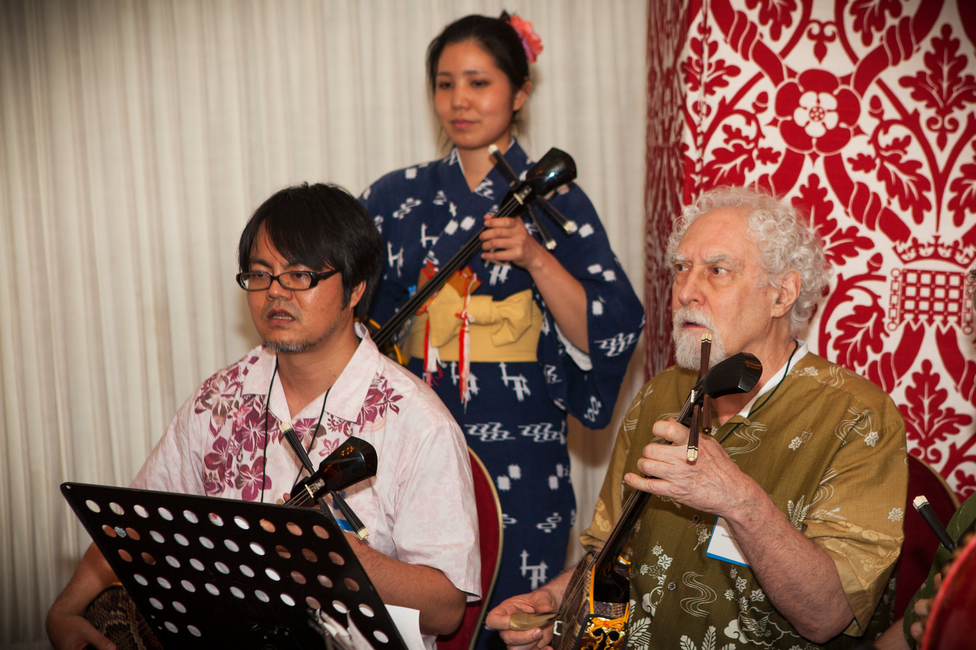 David playing sanshin